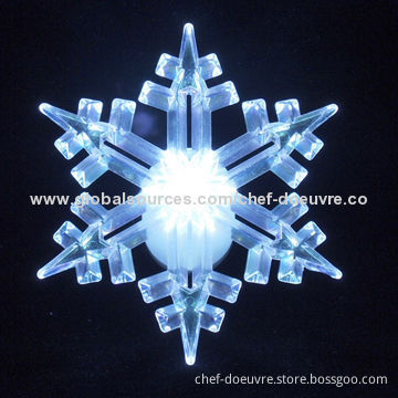 Christmas Suction Cup Snowflake, #6 with Color Changing LED